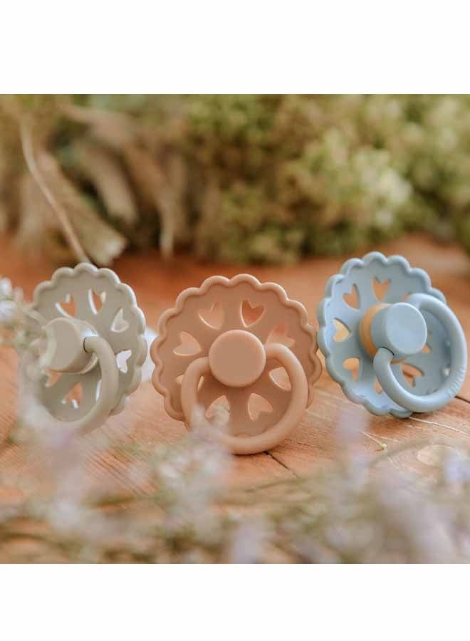 2PCS Fairytale Natural Rubber Baby Pacifier | Made in Denmark | BPA-Free (Cream/Stone Blue, 0-6 Months) - Image 5